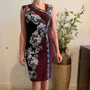 Cache' Burgundy/Black/White Cocktail Dress- Sz. 10